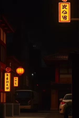 灯塔守候者海报，风暴中的灯塔与倾斜的光束